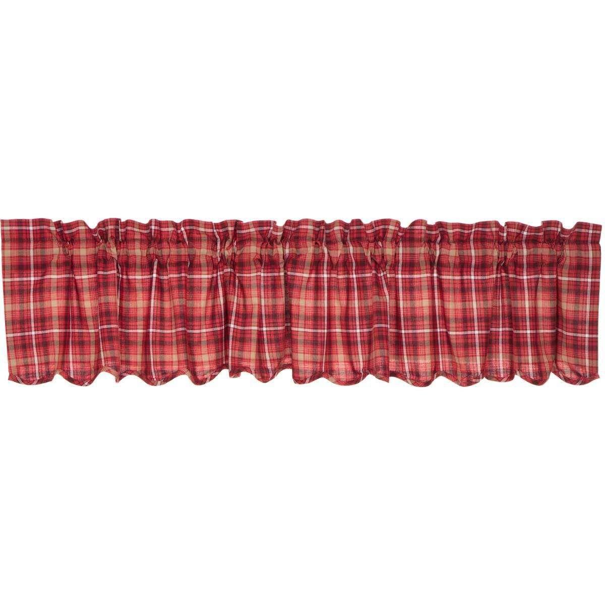 Braxton Scalloped Valance Curtain Apple Red, Natural, Ebony - The Fox Decor