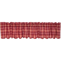 Thumbnail for Braxton Scalloped Valance Curtain Apple Red, Natural, Ebony - The Fox Decor