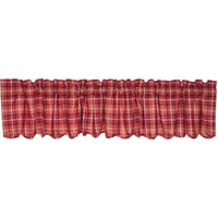 Thumbnail for Braxton Scalloped Valance Curtain Apple Red, Natural, Ebony - The Fox Decor