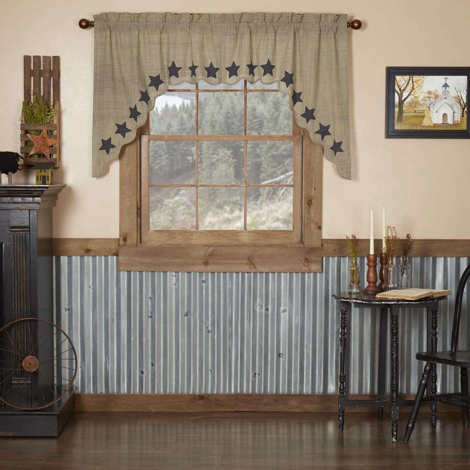 Vincent Scalloped Swag Curtain Set of 2 36x36x16 - The Fox Decor