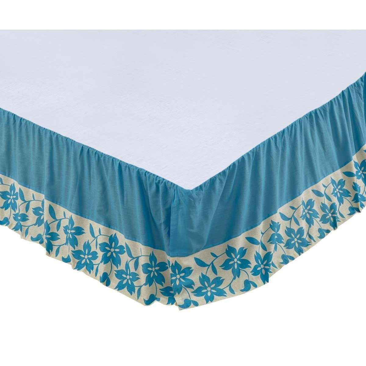 Briar Azure Bed Skirts Turquoise, Creme VHC Brands - The Fox Decor