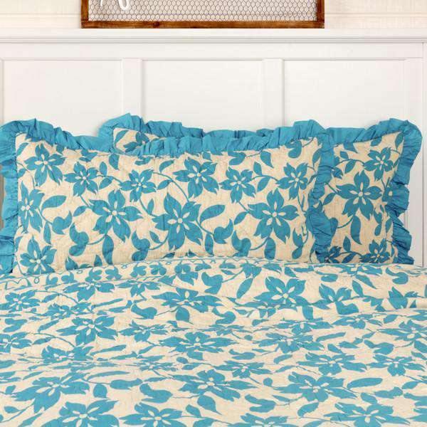 Briar Azure King Sham 21x37 VHC Brands - The Fox Decor