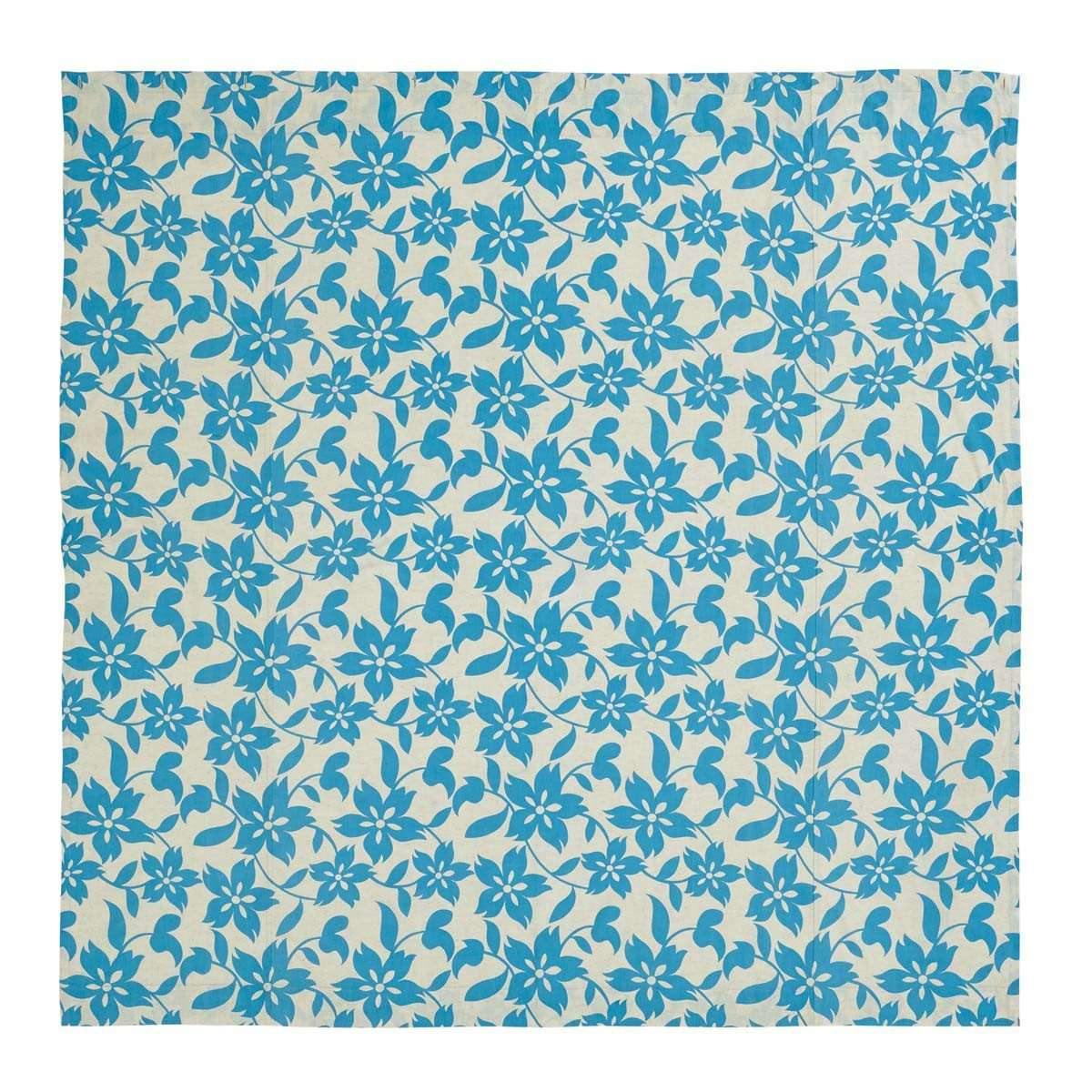 Briar Azure Shower Curtain 72"x 72" Turquoise, Creme - VHC Brands - The Fox Decor