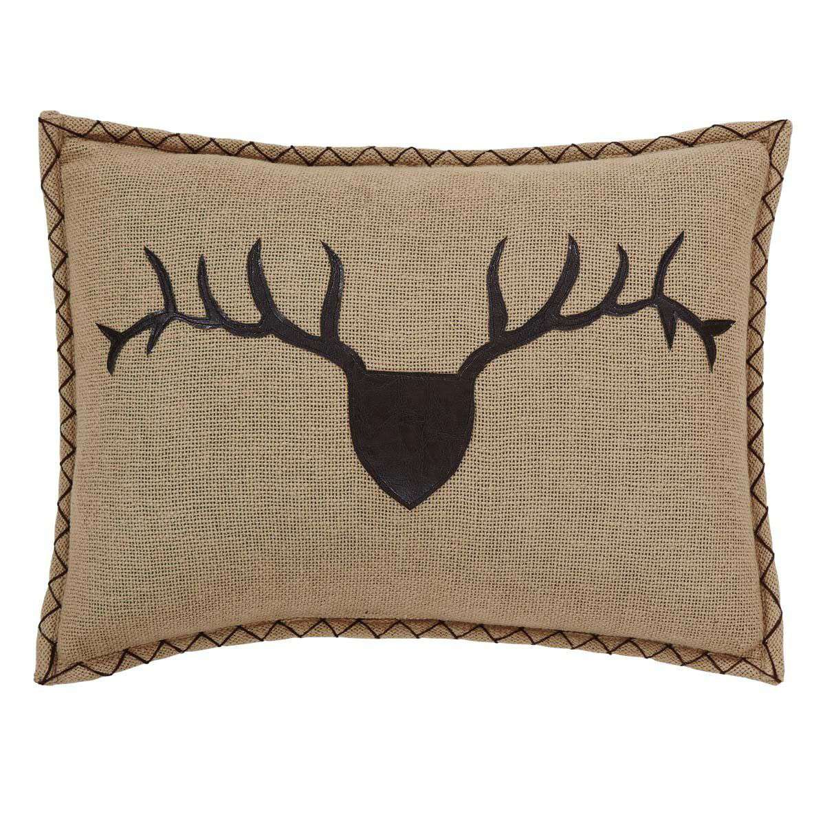 Dawson Star Trophy Head Pillow Applique 14"x18" Natural, Coffee VHC Brands - The Fox Decor