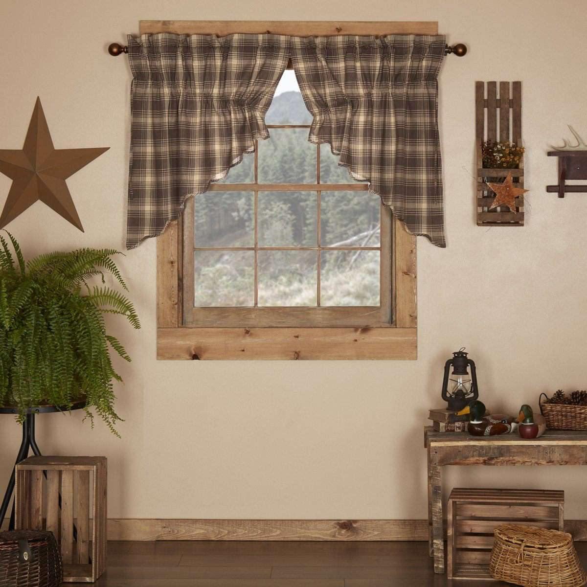 Dawson Star Scalloped Prairie Swag Curtain Set of 2 36x36x18 VHC Brands - The Fox Decor