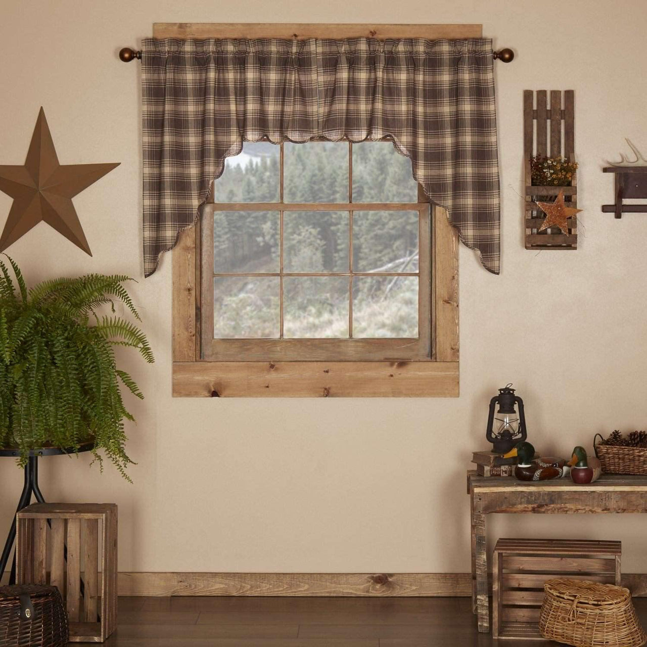 Dawson Star Scalloped Swag Curtain Set of 2 36x36x16 - The Fox Decor