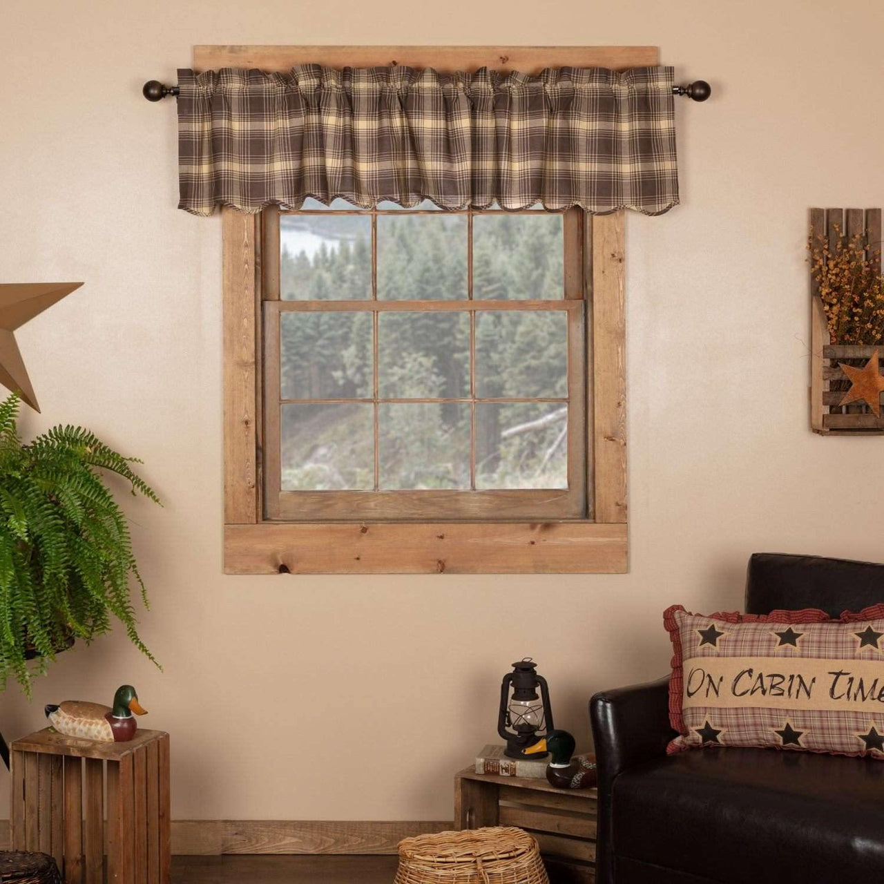 Dawson Star Scalloped Valance Curtain 16x72 - The Fox Decor