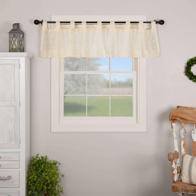 Willow Creme Tab Top Valance Curtain 16x72 - The Fox Decor