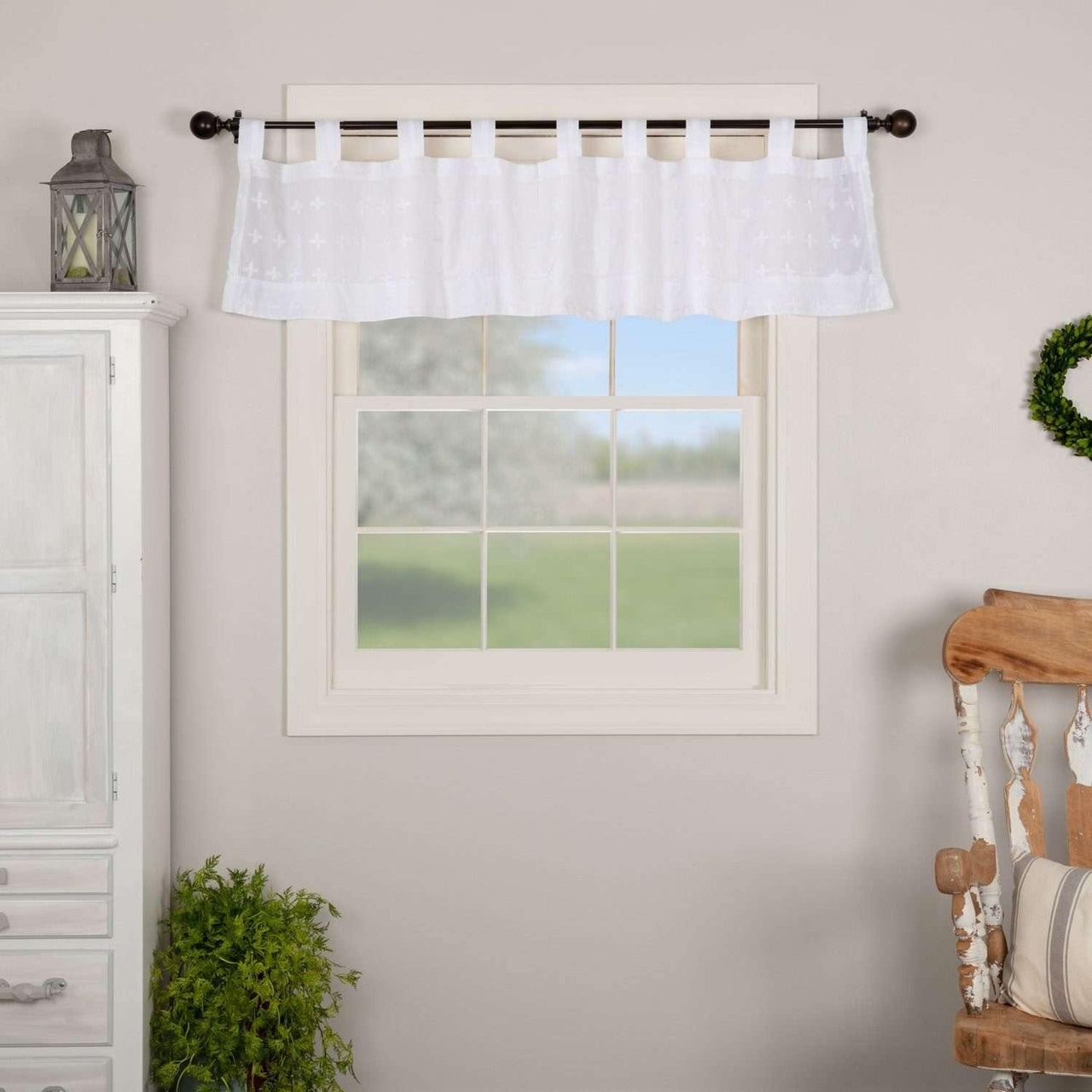 Willow White Tab Top Valance 16x72