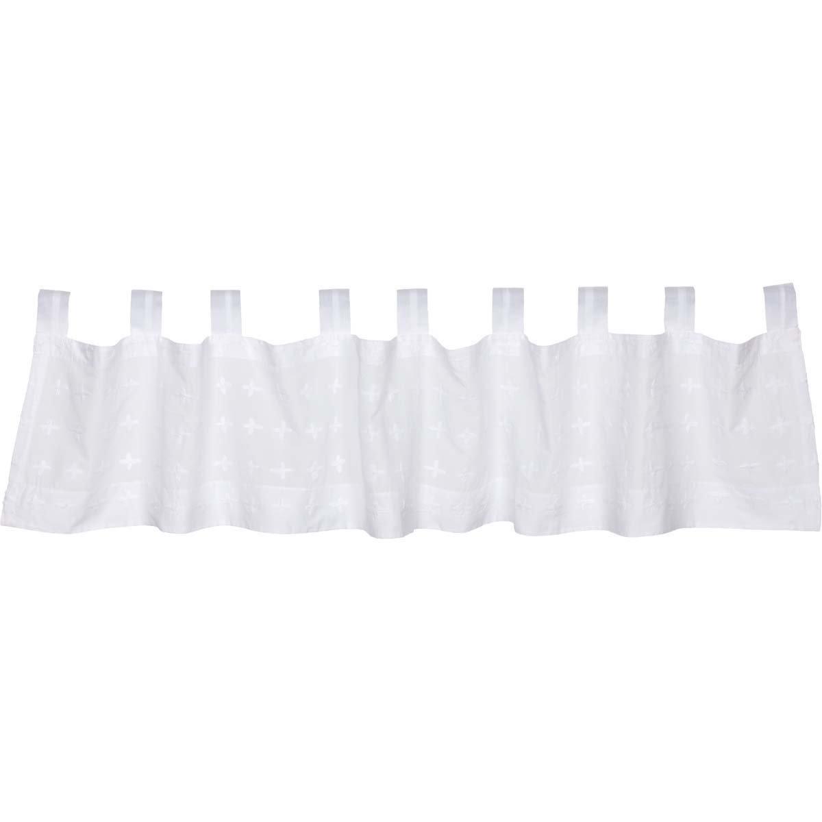 Willow White Tab Top Valance Curtain 16x72 - The Fox Decor