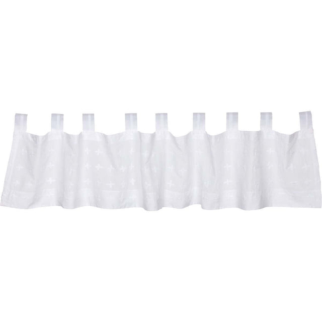 Willow White Tab Top Valance Curtain 16x72 - The Fox Decor