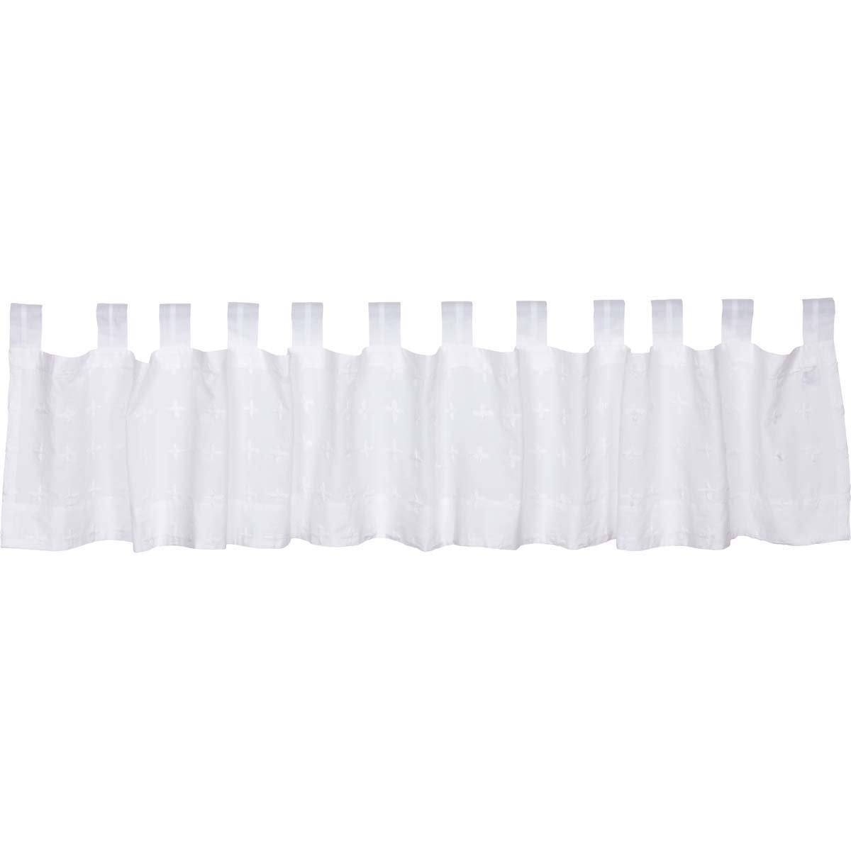 Willow White Tab Top Valance Curtain 16x90 - The Fox Decor
