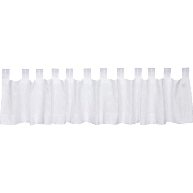 Willow White Tab Top Valance Curtain 16x90 - The Fox Decor