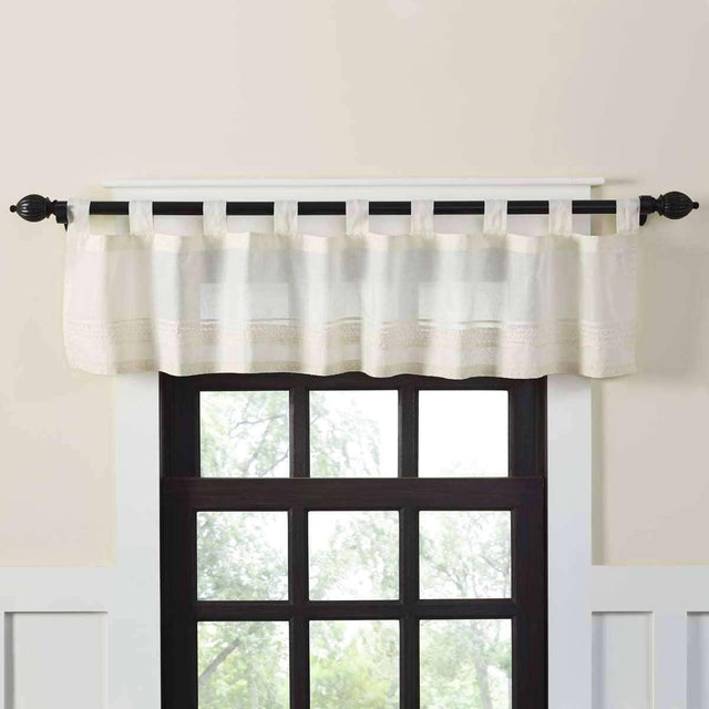 Jasmine Creme Tab Top Valance Curtain 16x90 - The Fox Decor