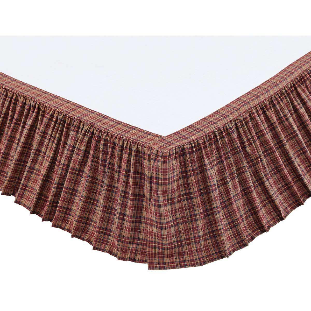 Parker Bed Skirts Burgundy, Natural, Navy VHC Brands - The Fox Decor