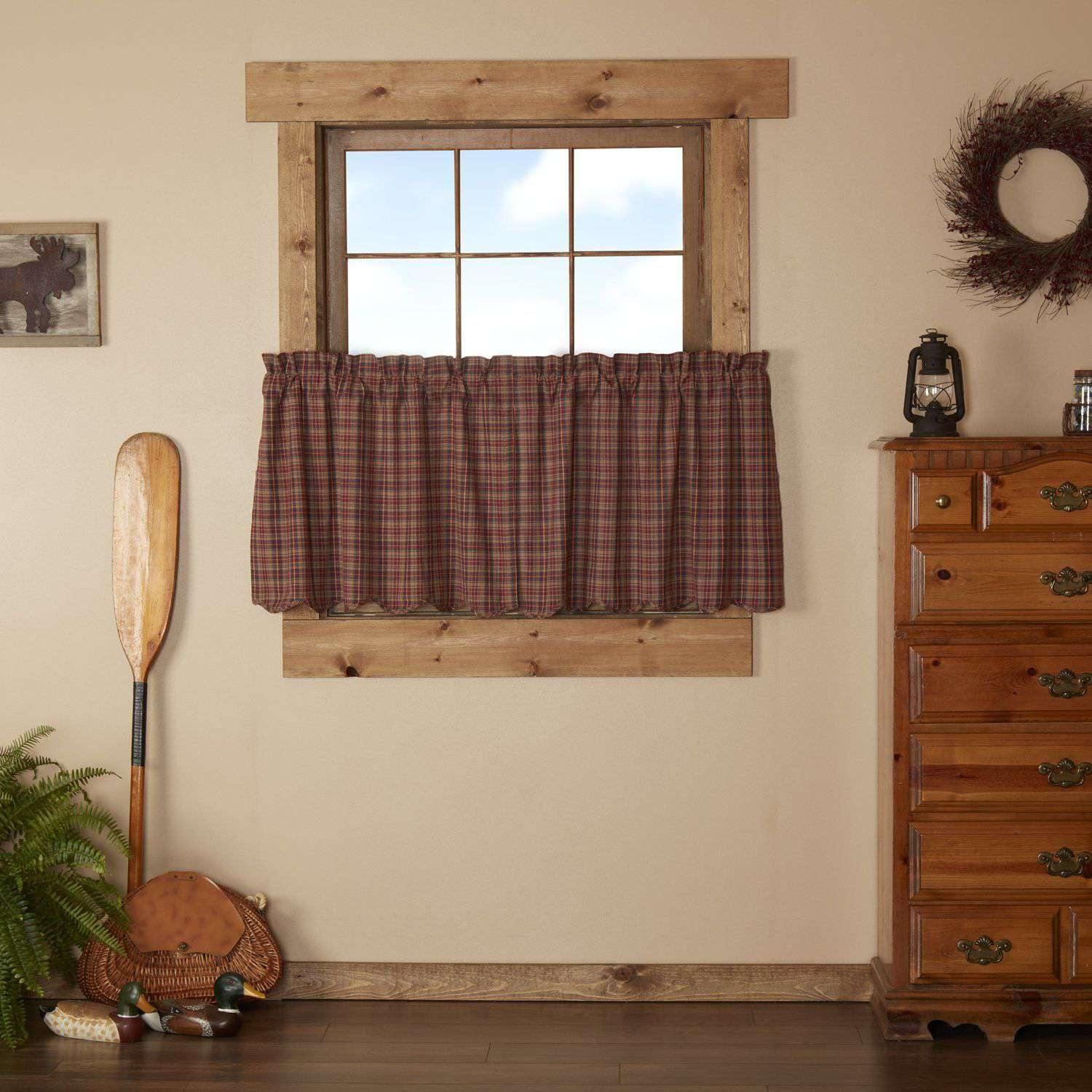 Parker Scalloped Tier Curtain Set of 2 L24xW36 - The Fox Decor