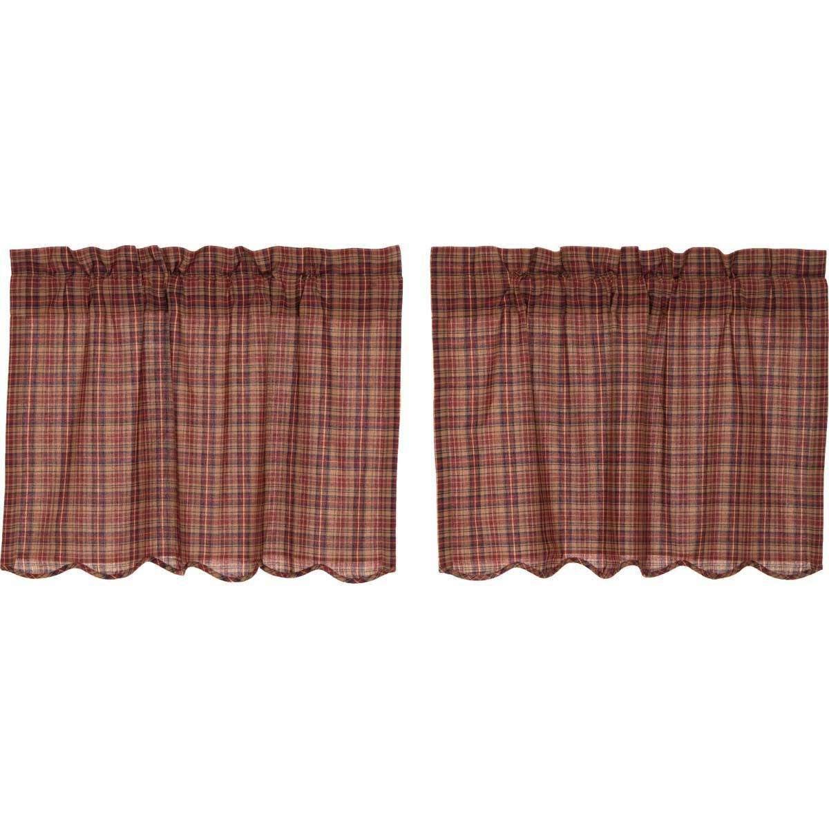 Parker Scalloped Tier Curtain Set of 2 L24xW36 - The Fox Decor