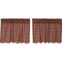 Thumbnail for Parker Scalloped Tier Curtain Set of 2 L24xW36 - The Fox Decor