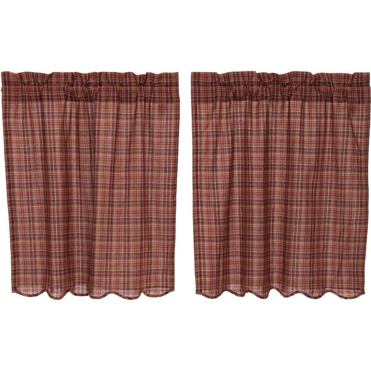 Parker Scalloped Tier Curtain Set of 2 L36xW36 - The Fox Decor