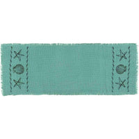 Thumbnail for Sandy Aqua Burlap Runner 13x36 VHC Brands - The Fox Decor