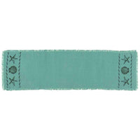 Sandy Aqua Burlap Runner 13x48 VHC Brands - The Fox Decor