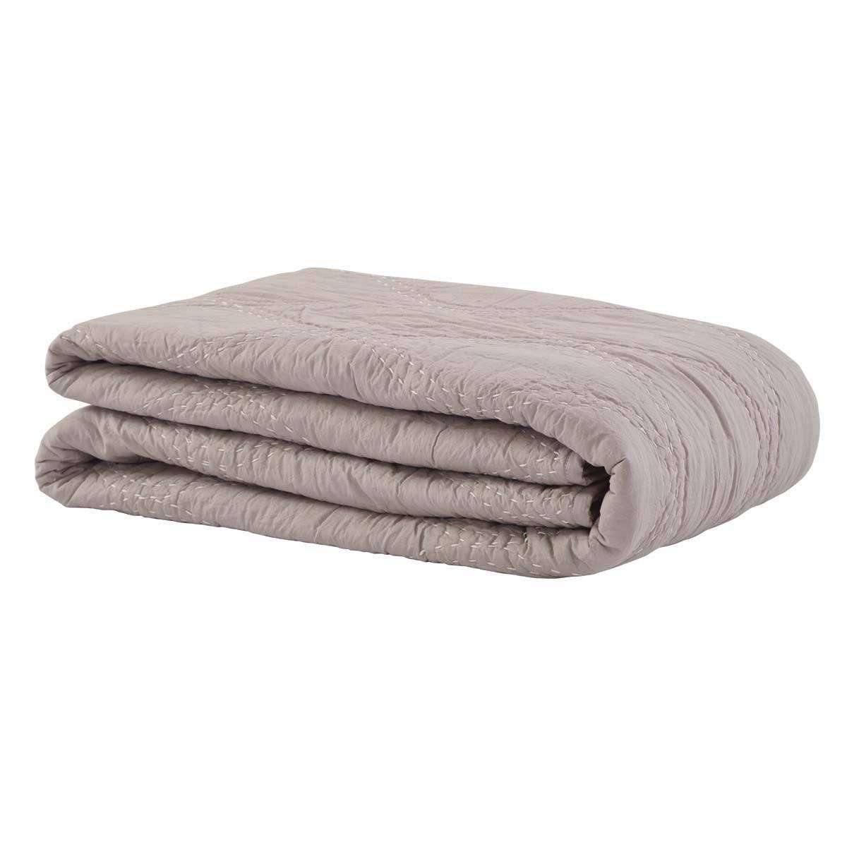 Harbour Grey Twin Quilt 68Wx86L VHC Brands folded