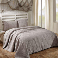 Harbour Grey Twin Quilt 68Wx86L VHC Brands - The Fox Decor