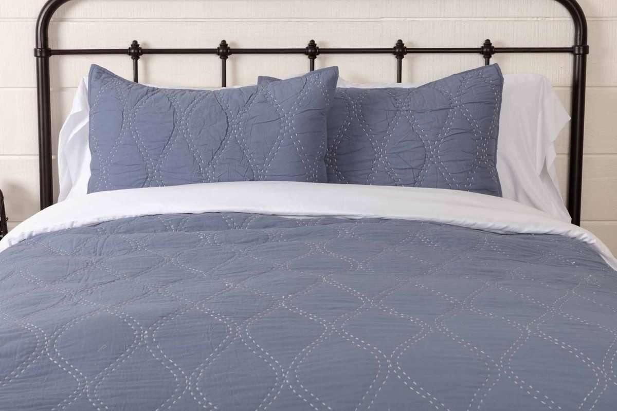 Harbour Navy King Sham 21x37 VHC Brands - The Fox Decor