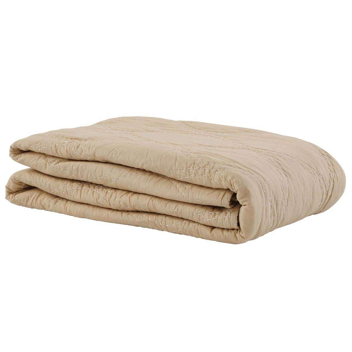 Harbour Sand Twin Quilt 68Wx86L VHC Brands folded