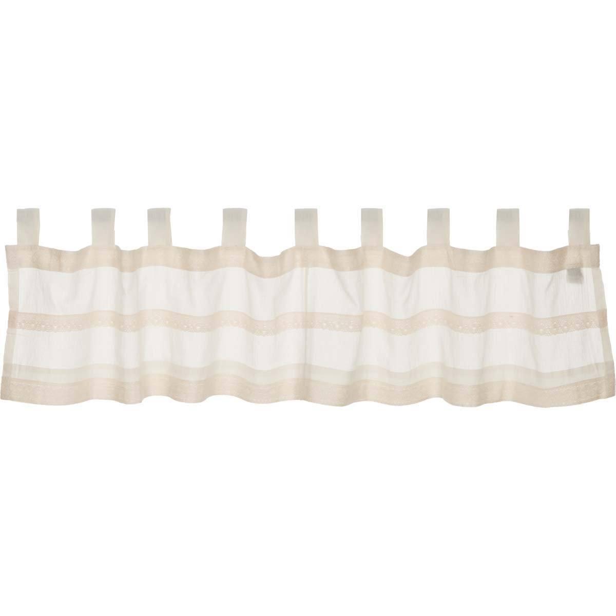 Quinn Creme Tab Top Valance Curtain 16x72 - The Fox Decor