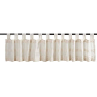 Thumbnail for Quinn Creme Tab Top Valance Curtain 16x90 - The Fox Decor