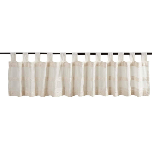Quinn Creme Tab Top Valance Curtain 16x90 - The Fox Decor