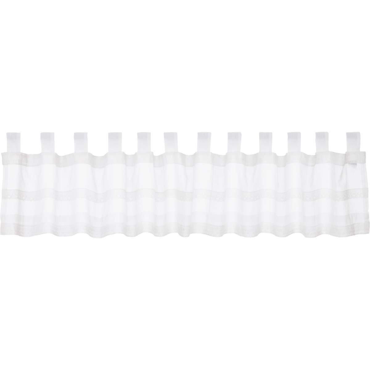 Quinn White Tab Top Valance Curtain 16x90 - The Fox Decor