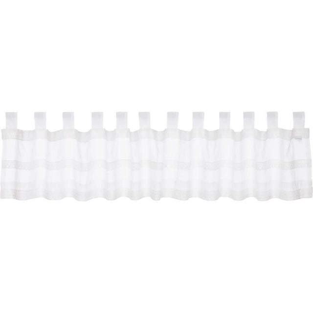 Quinn White Tab Top Valance Curtain 16x90 - The Fox Decor