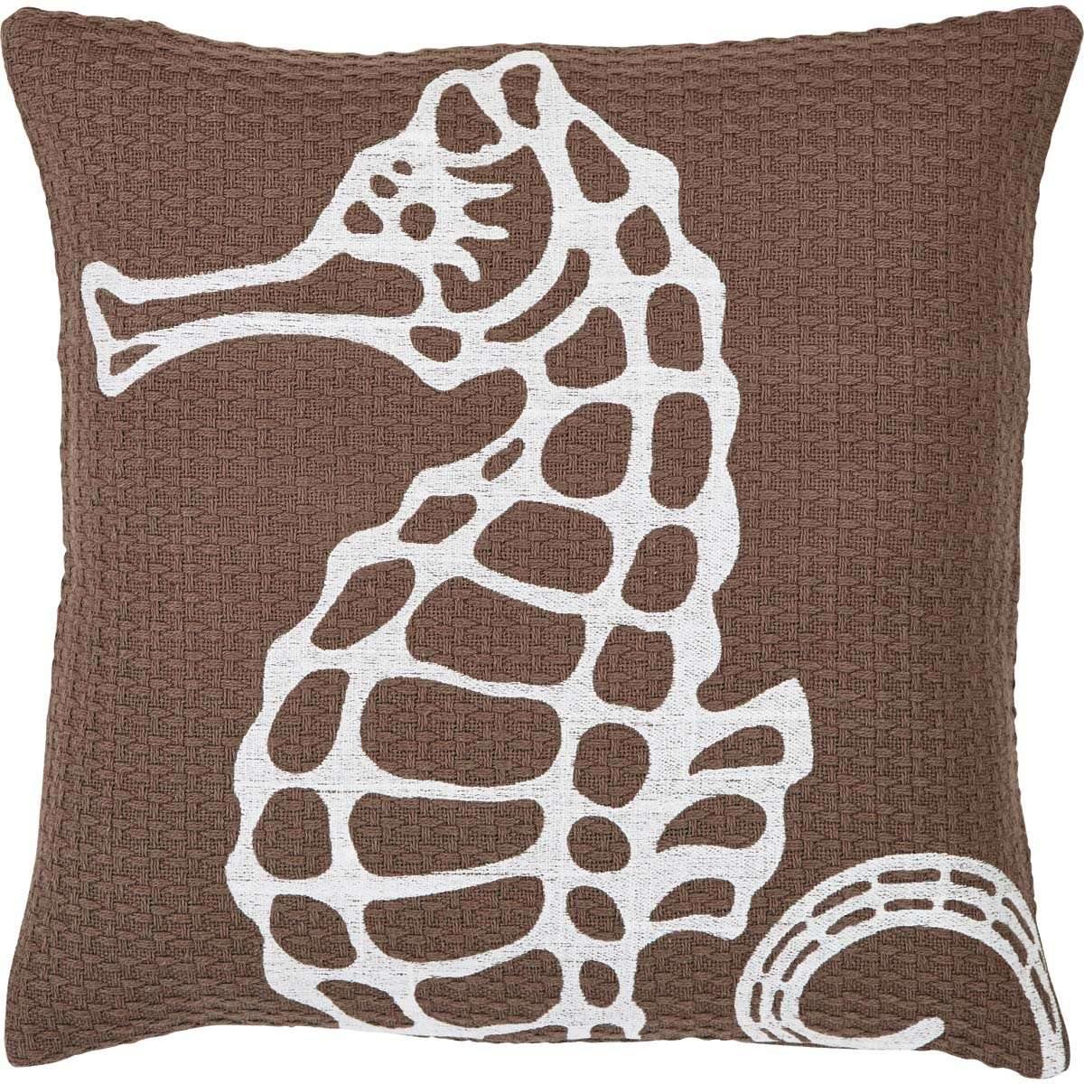 Embroidered Seahorse Pillow 18x18 - The Fox Decor
