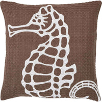 Thumbnail for Embroidered Seahorse Pillow 18x18 - The Fox Decor