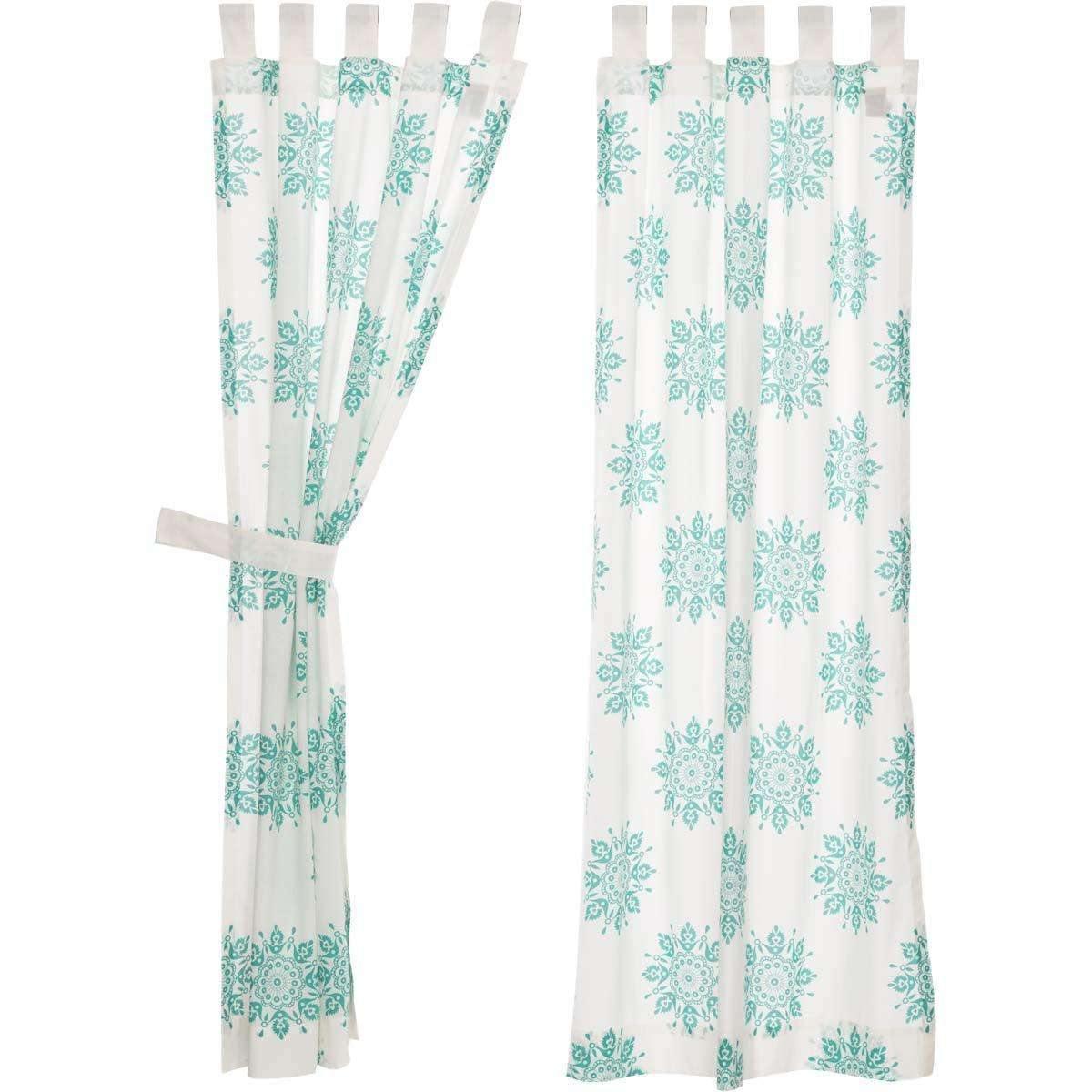 Mariposa Turquoise Short Panel Curtain Set of 2 63x36 - The Fox Decor