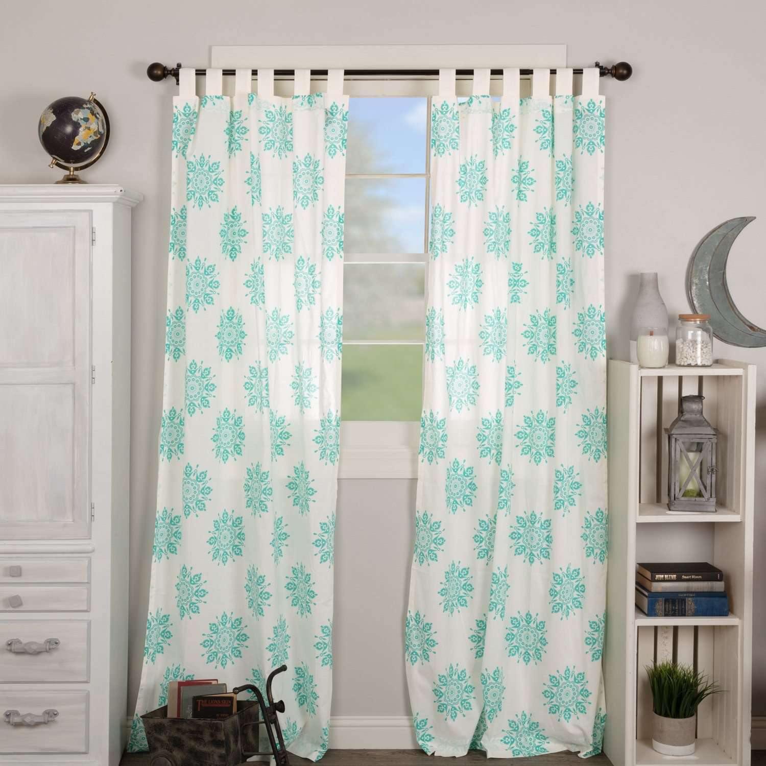 Mariposa Turquoise Panel Curtain Set of 2 84x40 - The Fox Decor