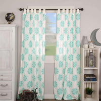 Mariposa Turquoise Panel Curtain Set of 2 84x40 - The Fox Decor