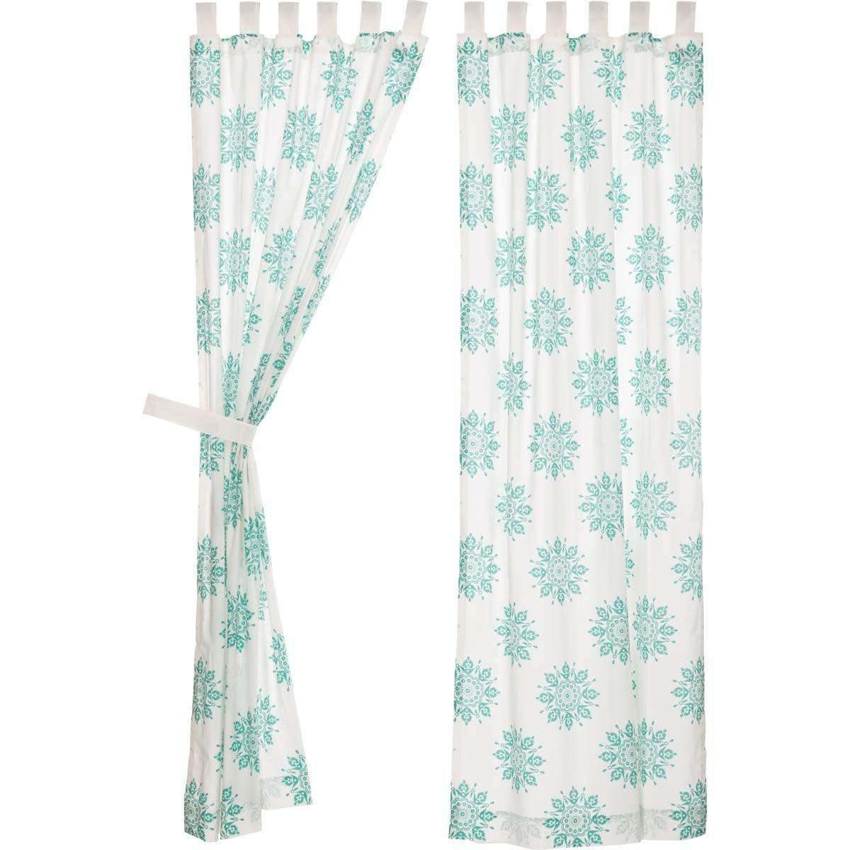 Mariposa Turquoise Panel Curtain Set of 2 84x40 - The Fox Decor