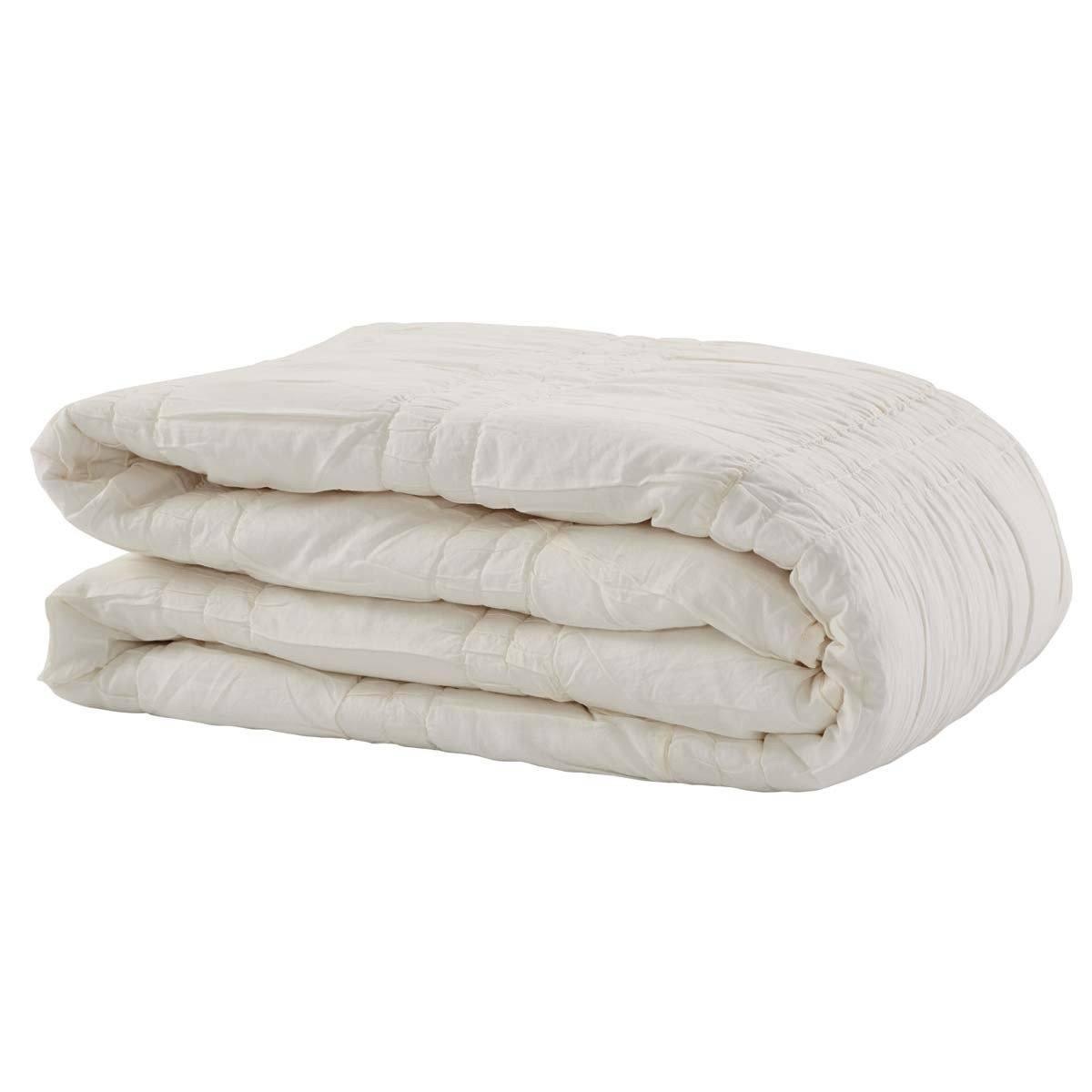 Natasha Pearl White Twin Set; Quilt 68Wx86L-1 Sham 21x27 VHC Brands folded