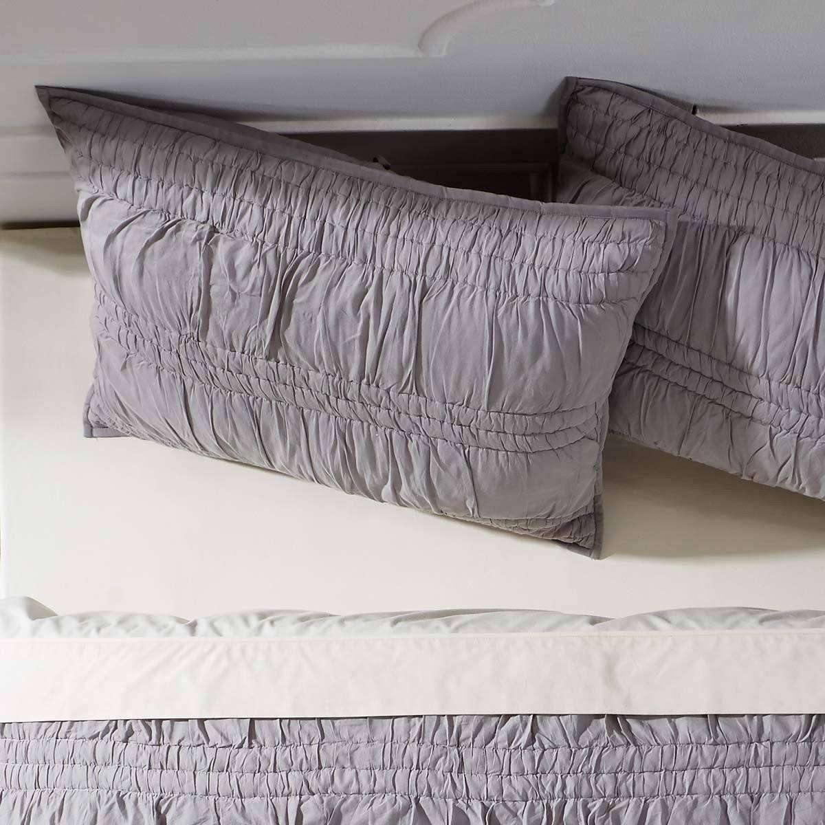 Natasha Urban Grey Twin Set; Quilt 68Wx86L-1 Sham 21x27 VHC Brands - The Fox Decor