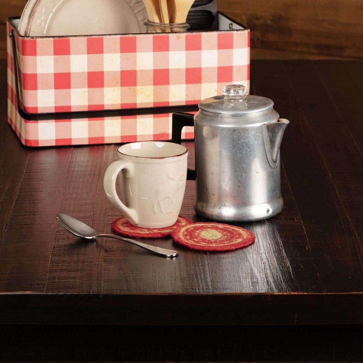 Cunningham Jute Braided Coaster Set of 6 VHC Brands - The Fox Decor