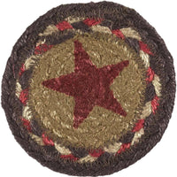 Landon Jute Coaster Stencil Stars Set of 6 VHC Brands - The Fox Decor