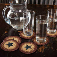 Potomac Jute Coaster Stencil Star Set of 6 VHC Brands - The Fox Decor