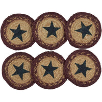 Potomac Jute Coaster Stencil Star Set of 6 VHC Brands - The Fox Decor
