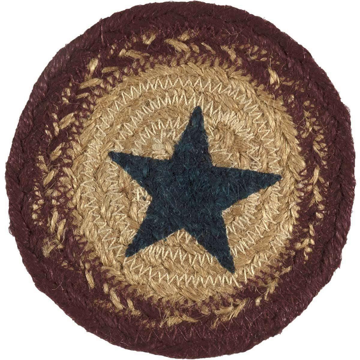 Potomac Jute Coaster Stencil Star Set of 6 VHC Brands - The Fox Decor