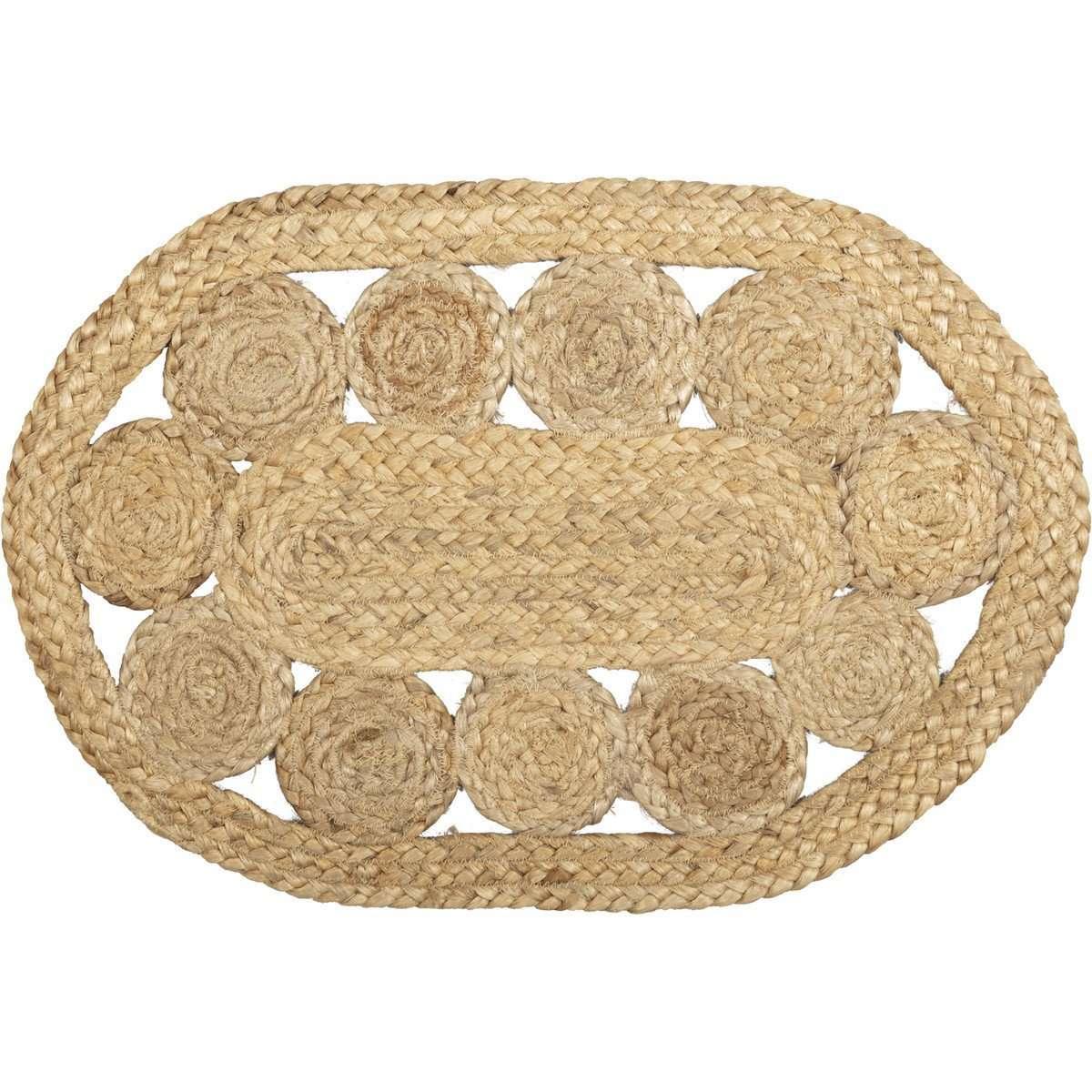 Celeste Jute Braided Placemat Set of 6 VHC Brands - The Fox Decor