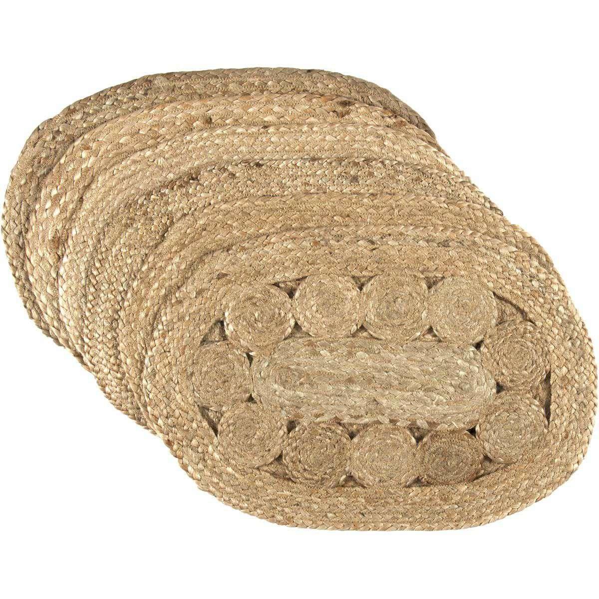 Celeste Jute Braided Placemat Set of 6 VHC Brands - The Fox Decor