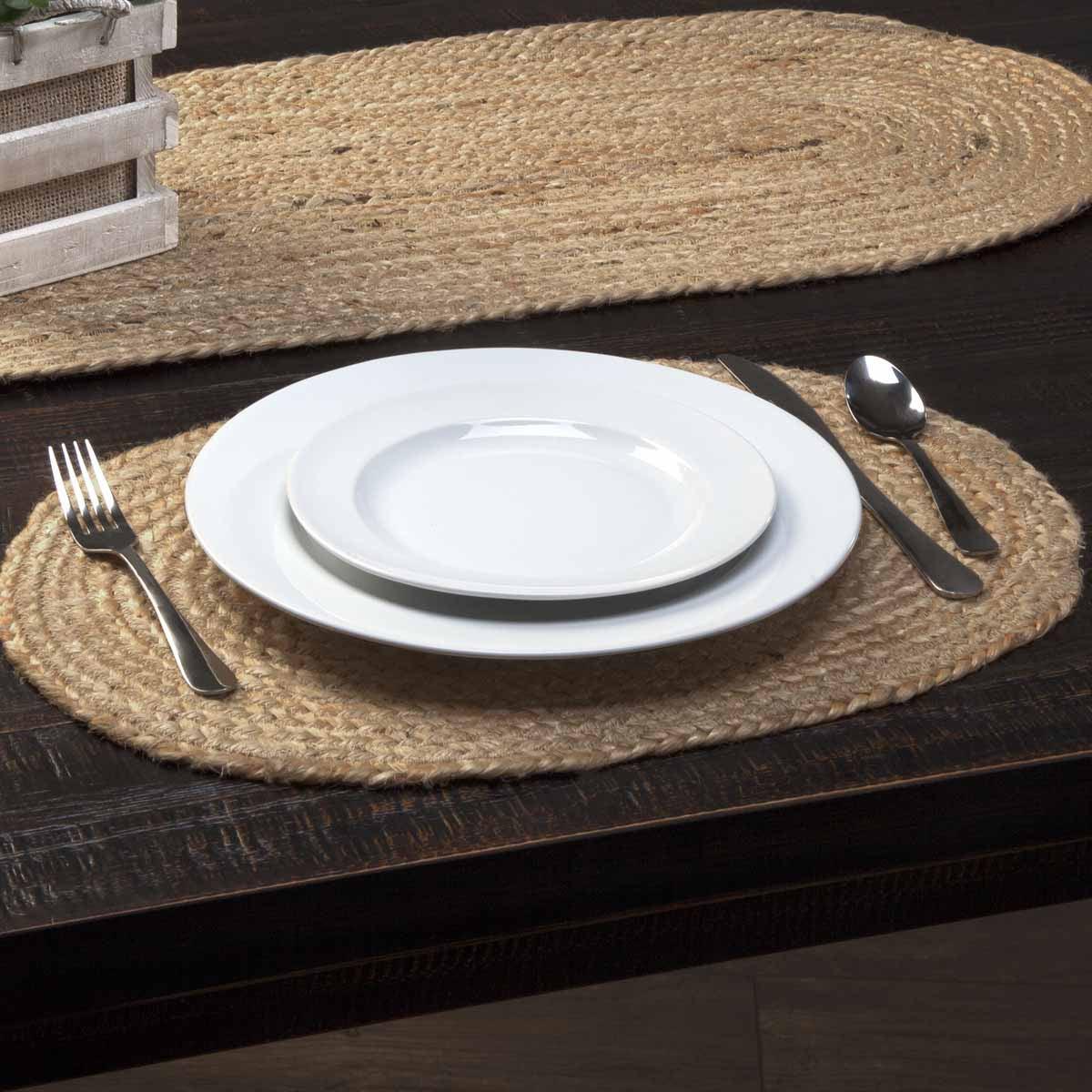 Natural Jute Braided Placemats Set of 6 - VHC Brands - The Fox Decor